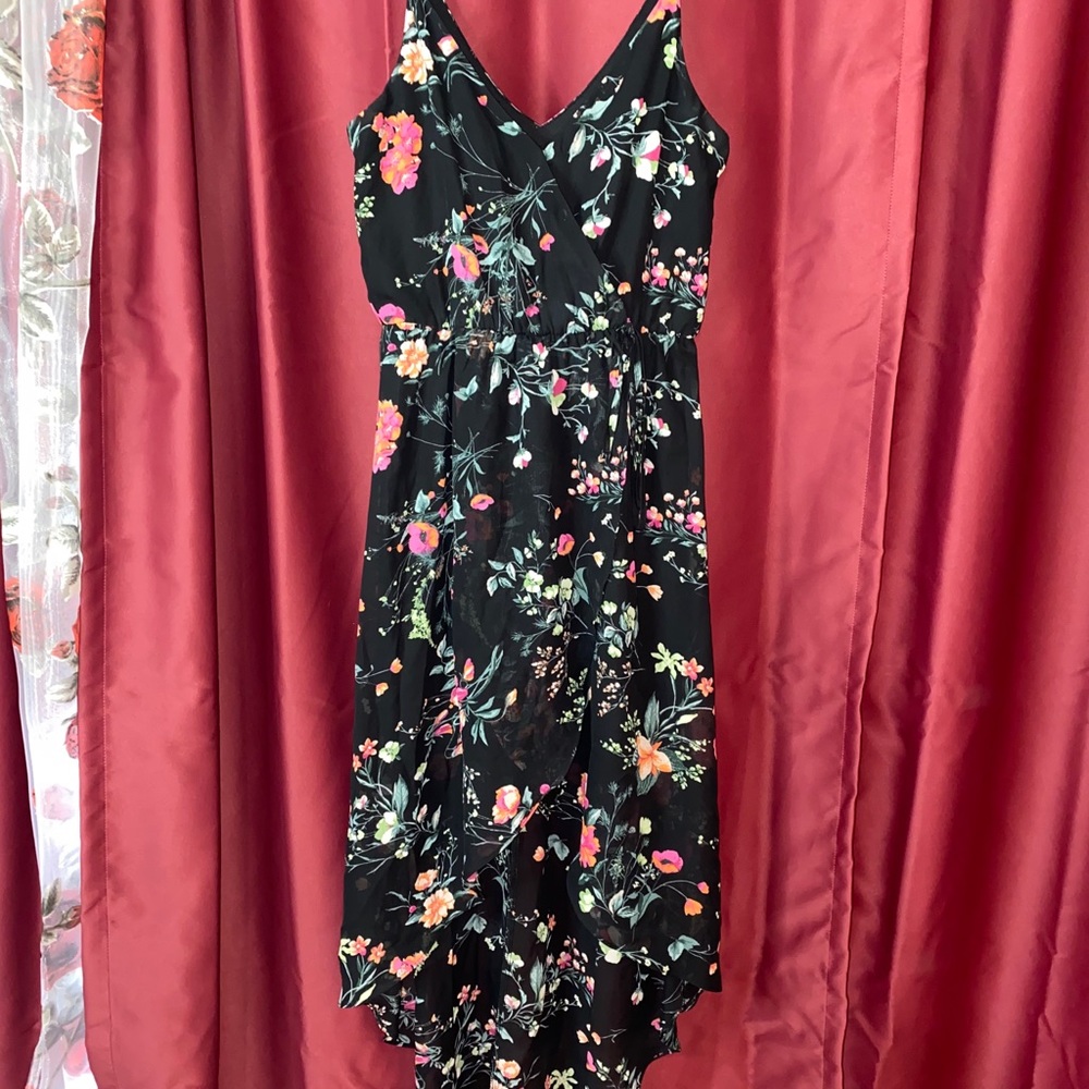 hi-lo floral dress